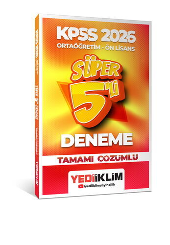 Yediiklim Yayınları 2026 KPSS Deneme 5'li
