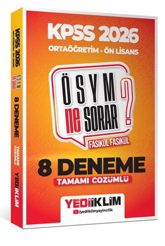 Yediiklim Yayınları 2026 KPSS Deneme 8'li