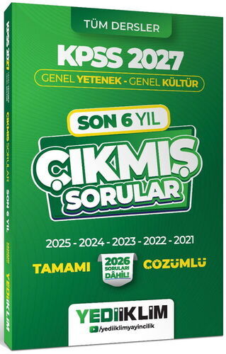 Yediiklim Yayınları 2027 KPSS GYGK Son 6 Yıl Tamamı Çözümlü Çıkmış Sorular